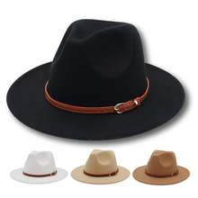 英式礼帽高级感炸街ins风小皮带扣英伦爵士帽男女士2023年fedora