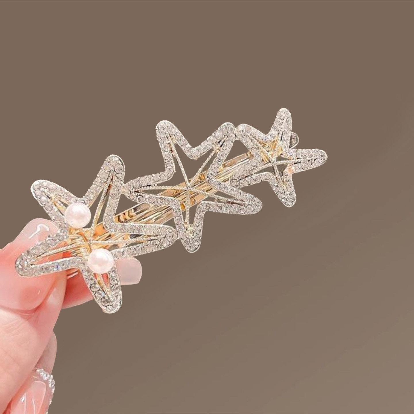 珍珠刘海夹侧边夹水钻鸭嘴碎发夹