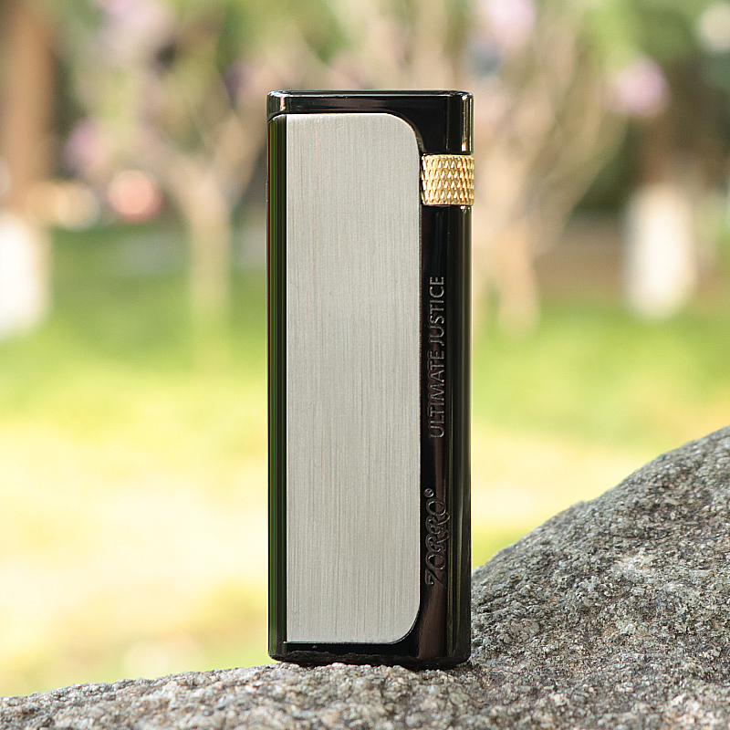 佐罗纯铜冲气充气打火机超薄侧滑