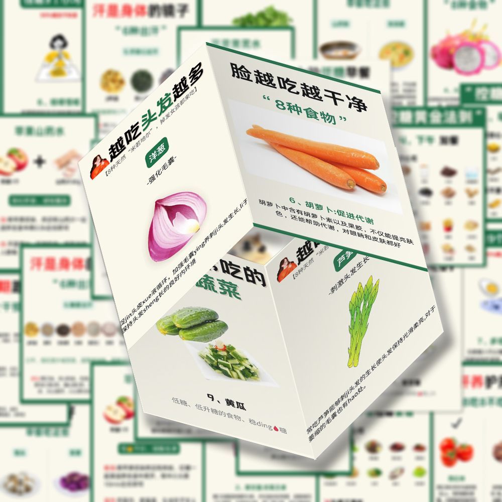 194张知识科普笔记本手账贴纸di养生小tips贴纸健康养生食谱食疗