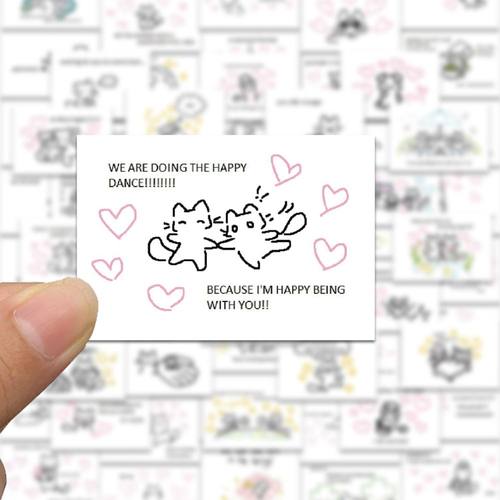 128张小猫韩国ins风贴纸简约贴画diy手账手机装饰防水贴纸Kitten