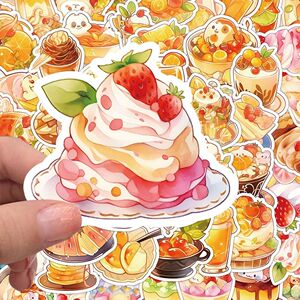 120张美食甜品点心食物系列贴纸可爱ins风手机壳装饰diy防水贴画