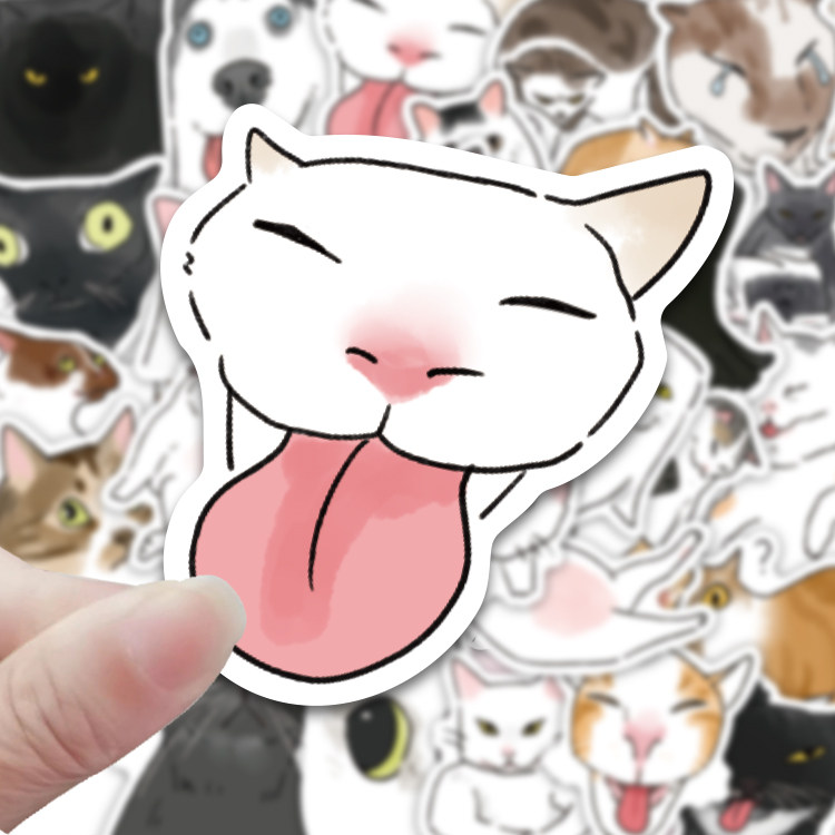 100张笔记本电脑贴画个性趣味丑萌抽象猫狗贴纸卡通可爱小众装饰