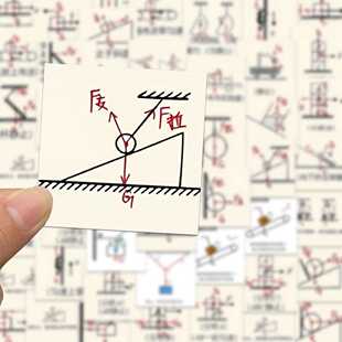 50张手机贴画物理受力分析贴纸学生必知识点备笔记手账笔记本初中