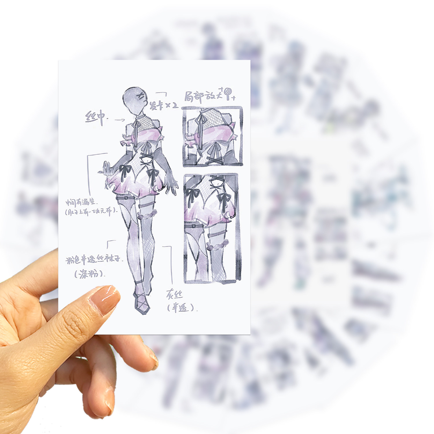 17张oc兔服贴纸人物形象设计文字绘画素材大全装饰笔记本电脑爆款