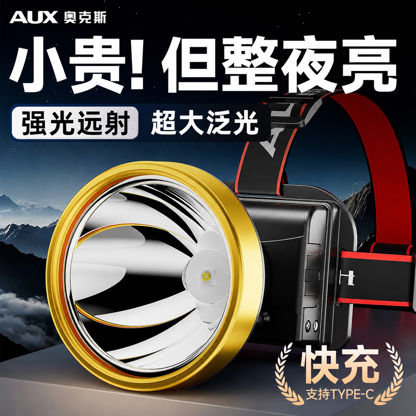 强光超亮大功率感应头灯