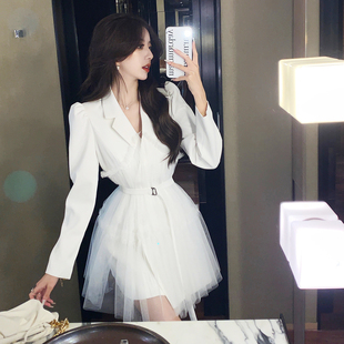 法式轻熟御姐风高级感西装裙2025秋冬季小众设计感职业装连衣裙女
