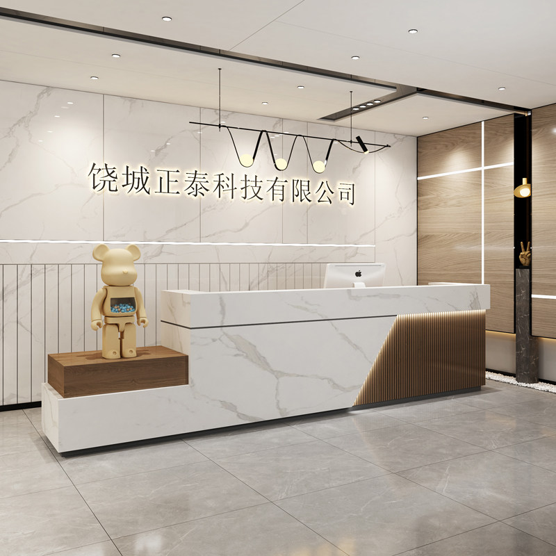 美容院前台公司接待台简约现代烤漆收银台柜台酒店培训机构吧台桌