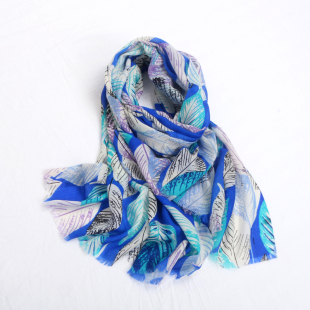 秋冬薄款加长加宽纯羊毛围巾百搭印花长款围巾披肩围脖长方形围巾