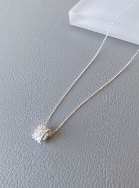 S925纯银满钻小蛮腰项链轻奢小众设计高级感气质简约颈链锁骨链潮