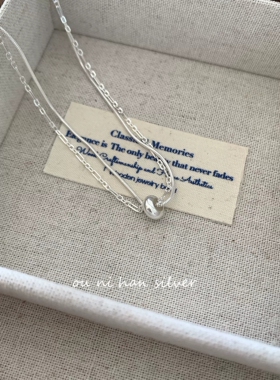 S925纯银双层抽拉蛇骨项链女ins小众设计款高级感锁骨链气质颈链