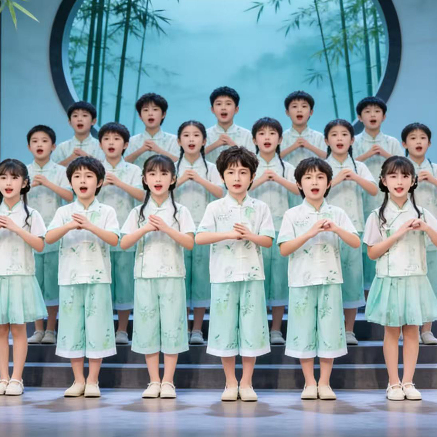 六一演出服儿童汉服男女童唐装夏季国学中国风班服幼儿园表演服装