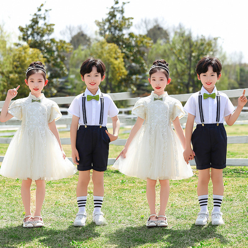 六一儿童合唱演出服啦啦队操中小学生毕业照表演服幼儿园朗诵服装