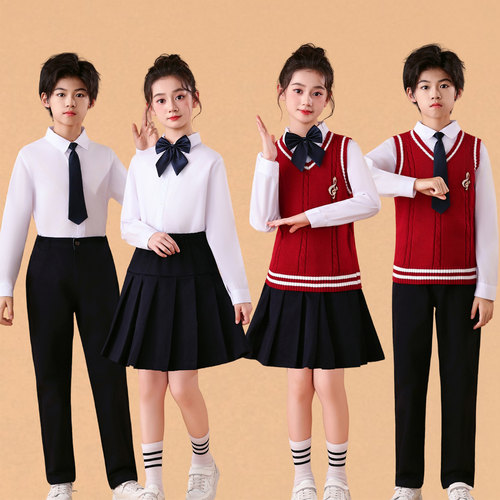 元旦儿童合唱服爱国朗诵演出服装幼儿园园服学院风班服少儿表演服