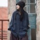 做旧磨毛外套上衣 不规则棉麻女装 苎麻复古衬衣女春秋新款 新中式