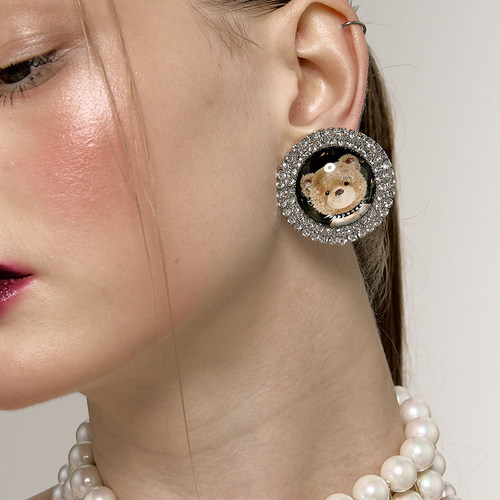 1JINNM2M环钻朋克小熊耳钉