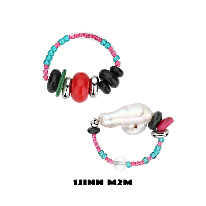 进口彩色戒指1JINNM2M捷克琉璃