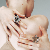 1JINN M2M 原创设计复古立体金属花朵戒指女冷淡风轻奢高级感指环