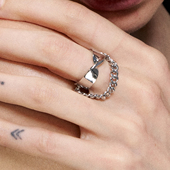 原创设计简约莫比乌斯线条戒指女扭曲开口指个性 1JINN M2M 指环