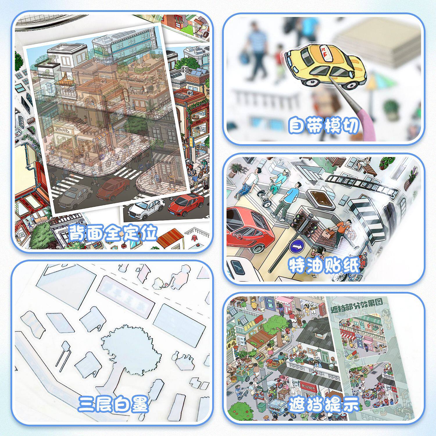 106.0艺蓝造景贴纸街景系列