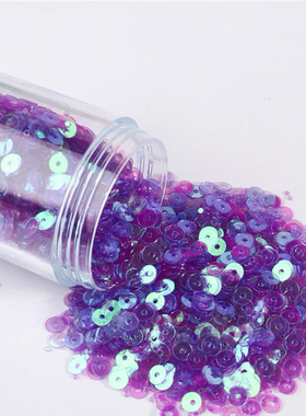 23456mm紫色透明幻彩平片亮片法式刺绣手工diy服饰花朵娃衣片20克