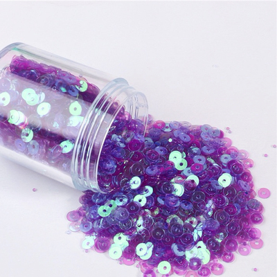 23456mm紫色透明幻彩平片亮片法式刺绣手工diy服饰花朵娃衣片20克