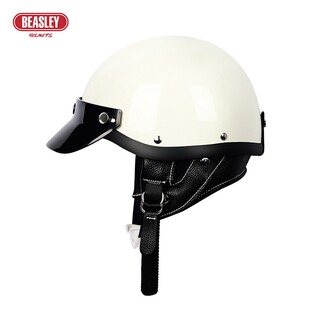 BEASLEY比斯力复古头盔女踏板摩托车半盔男夏机车巡航瓢盔小盔体