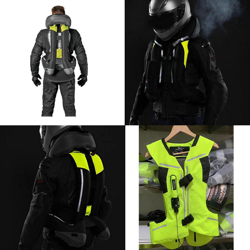 新款摩托车机车气囊背心赛车装备服骑行充气防摔智能反光马甲
