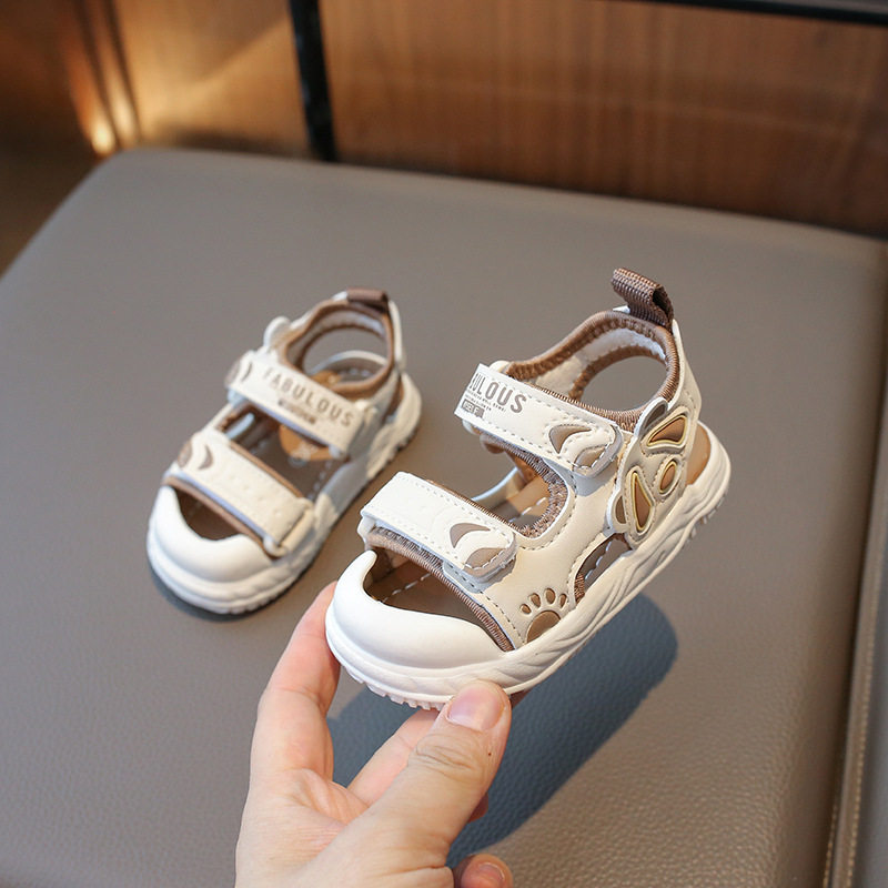 婴幼儿软底舒适魔术贴凉鞋宝宝夏季运动一岁半女童踩水包头沙滩鞋