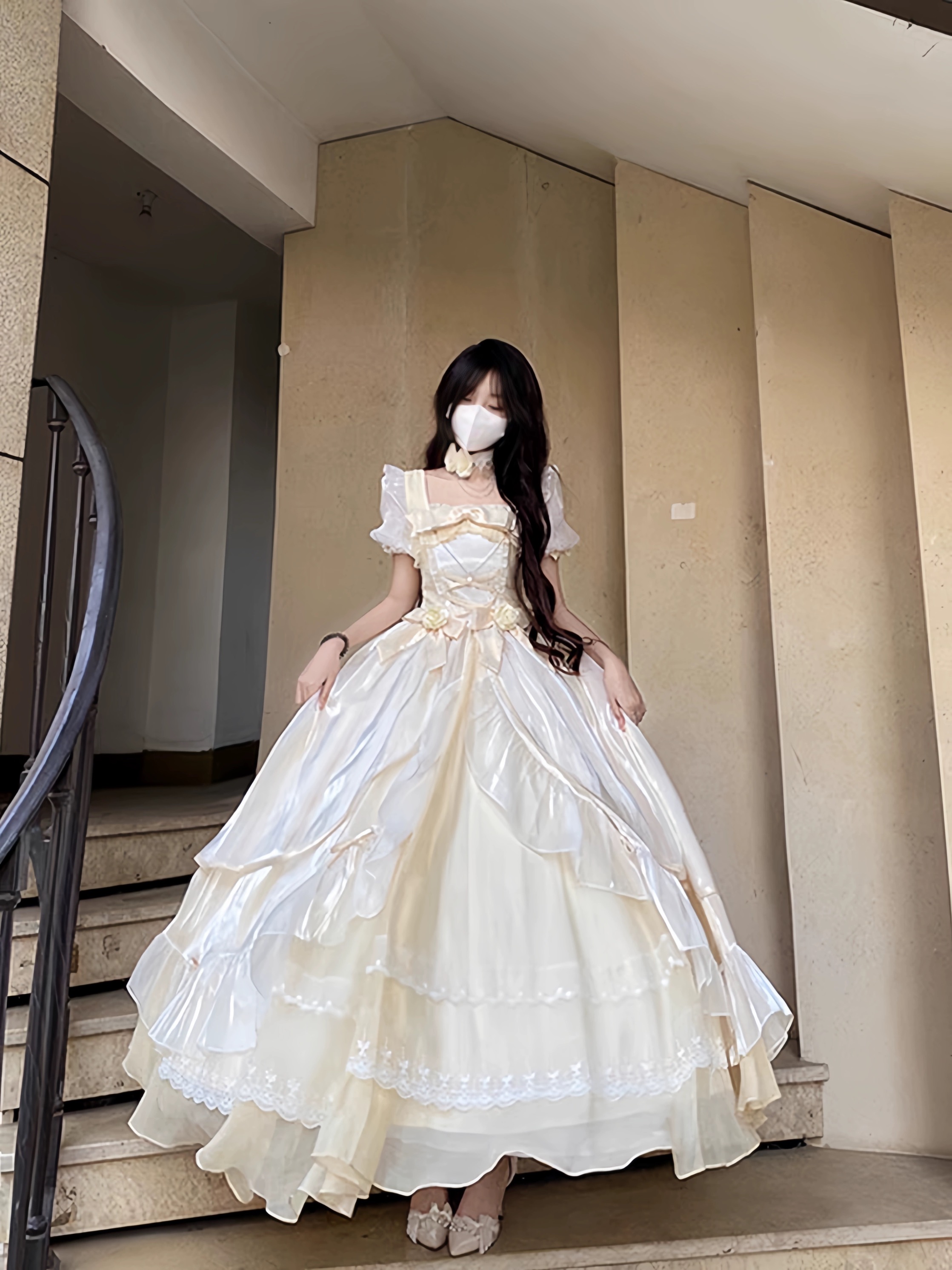 呜呜 大裙子花嫁日常款长裙成人礼生日礼服Lolita裙子优雅洛丽塔