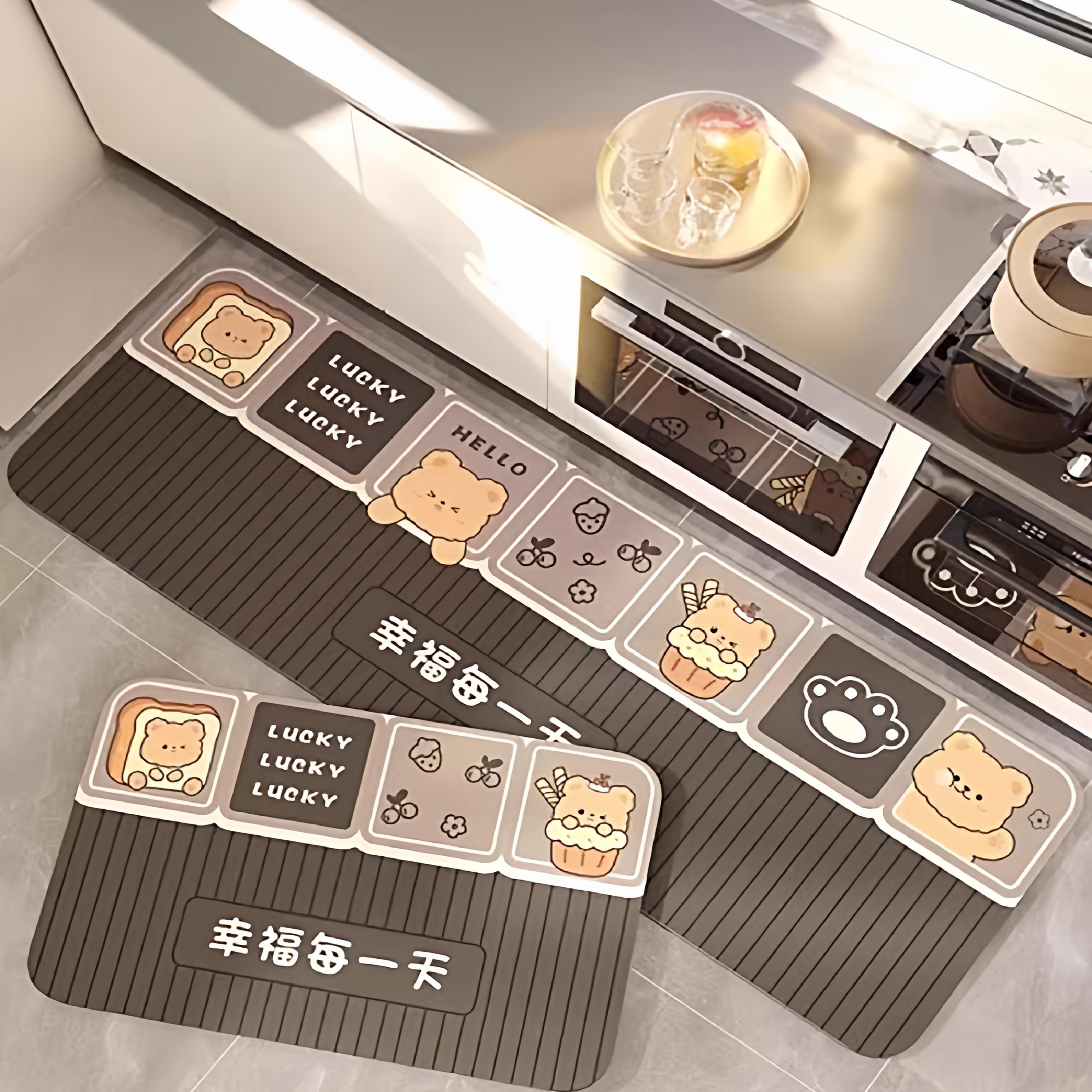 硅藻泥厨房地垫防滑防油吸水