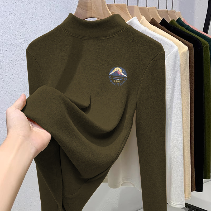 奥特莱斯~尾货清仓捡漏港风简约德绒半高领打底衫男女修身上衣ins