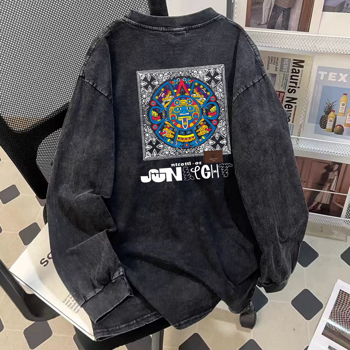 奥特莱斯~尾货清仓捡漏高街美式复古做旧水洗纯棉长袖T恤男女上衣,男装,时尚防晒服,淘宝优惠券,粉丝福利购,淘宝优惠卷