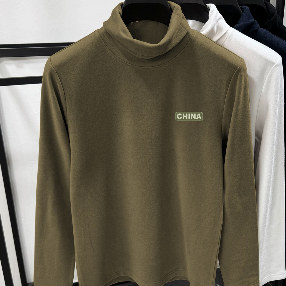 奥特莱斯~尾货清仓捡漏简约德绒高领打底衫男女秋冬修身保暖上衣