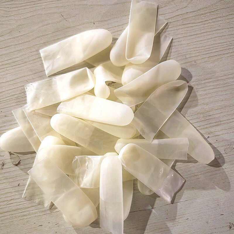 切口磨砂一次性乳胶手指套防护无粉无尘电子工业橡胶劳保防滑指套