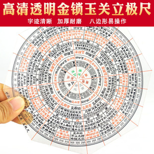 立极尺金锁玉关立极规过路走马阴阳八边形亚克力高精度透明罗盘