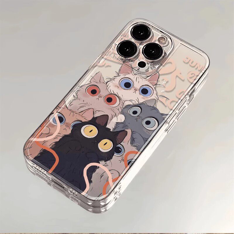 瞪眼猫咪适用苹果15promax手机壳新款iPhone16pro华为P60荣耀200vivoX100小米13红米note14/opporeno12一加