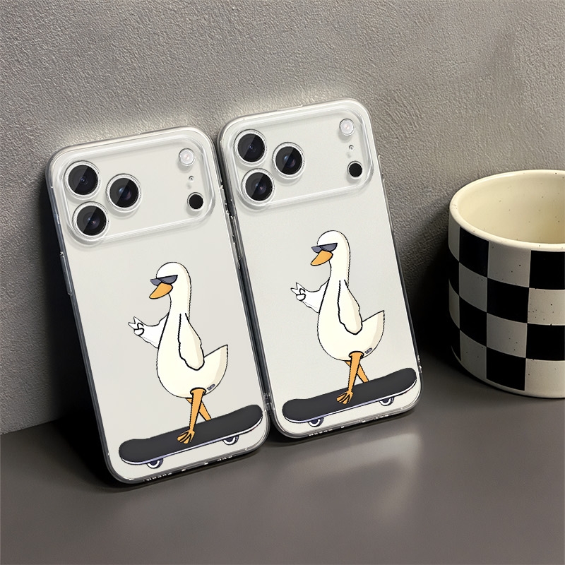 于滑板鸭子苹果华为小米手机壳