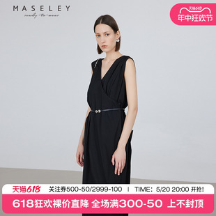 收腰显瘦时尚 新款 夏季 Maseley 子女 玛塞莉V领镂空连体裤 裤