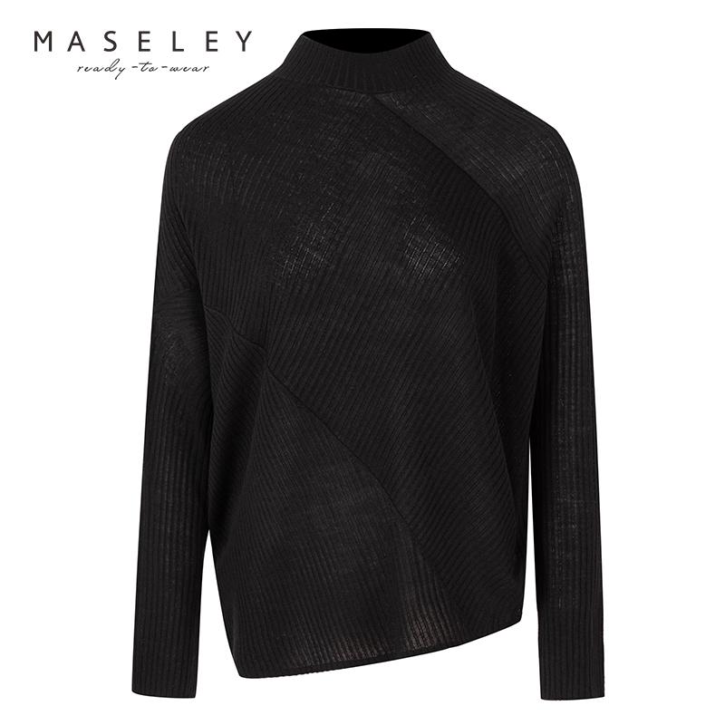 Maseley/玛塞莉2025年春季新款百搭简约毛衣女优雅气质通勤针织衫