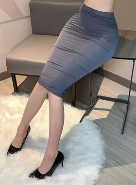 Translucent sexy bottom wrap skirt 女士 半透明性感打底包臀裙