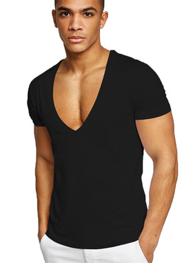 2022 Summer Fitness Sports Casual Deep V-Neck T-Shirt V领T恤