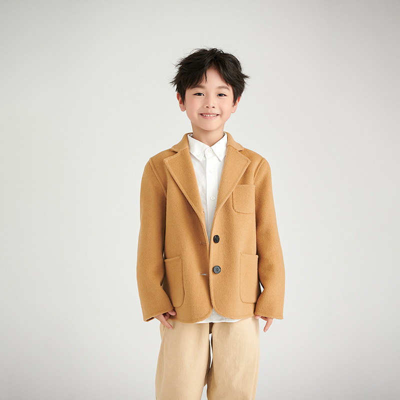 【舒淇同款】2025男女童新款小西装羊毛呢外套厚实休闲复古双面呢