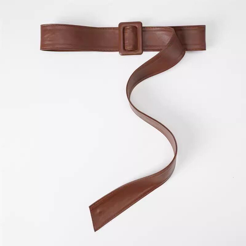 毛衣腰封女士宽腰带咖色百搭配西装裙子装饰大衣风衣高级感皮带潮