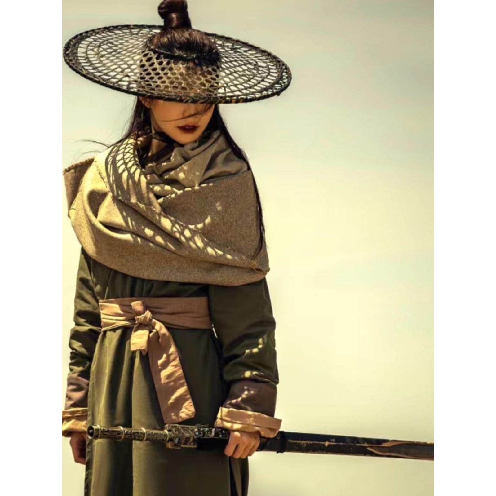 斗笠古风古装男汉服武侠古装棉麻侠客服剧组男古装破旧乞丐服演出