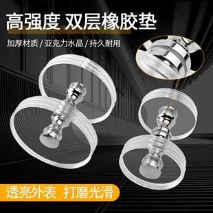 亚克力玻璃门水晶拉手透明圆形有机玻璃拉手门把手单孔明装大拉手