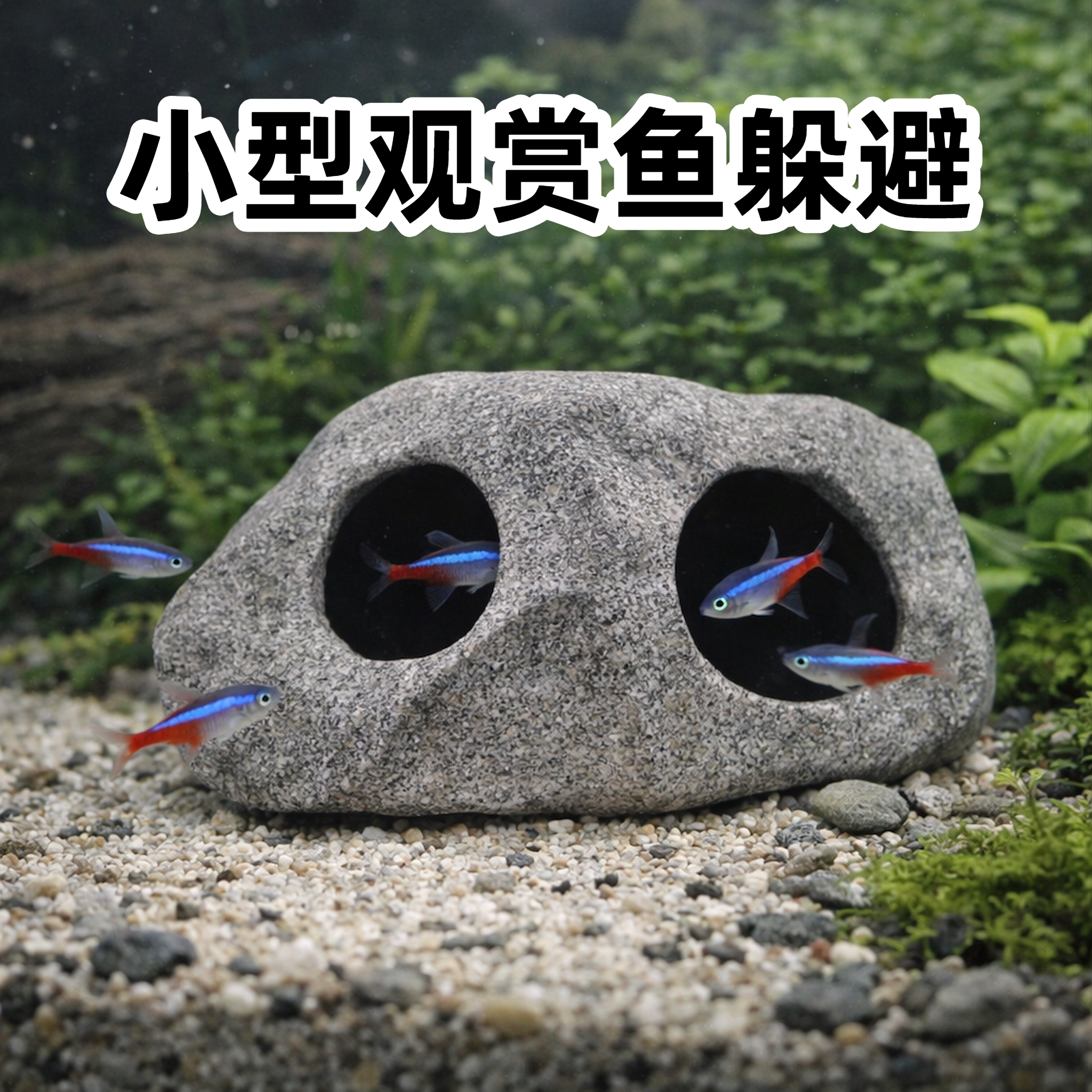 小型观赏鱼躲避屋洞水族造景陶瓷仿石多孔鱼缸装饰用品水族箱配件图片