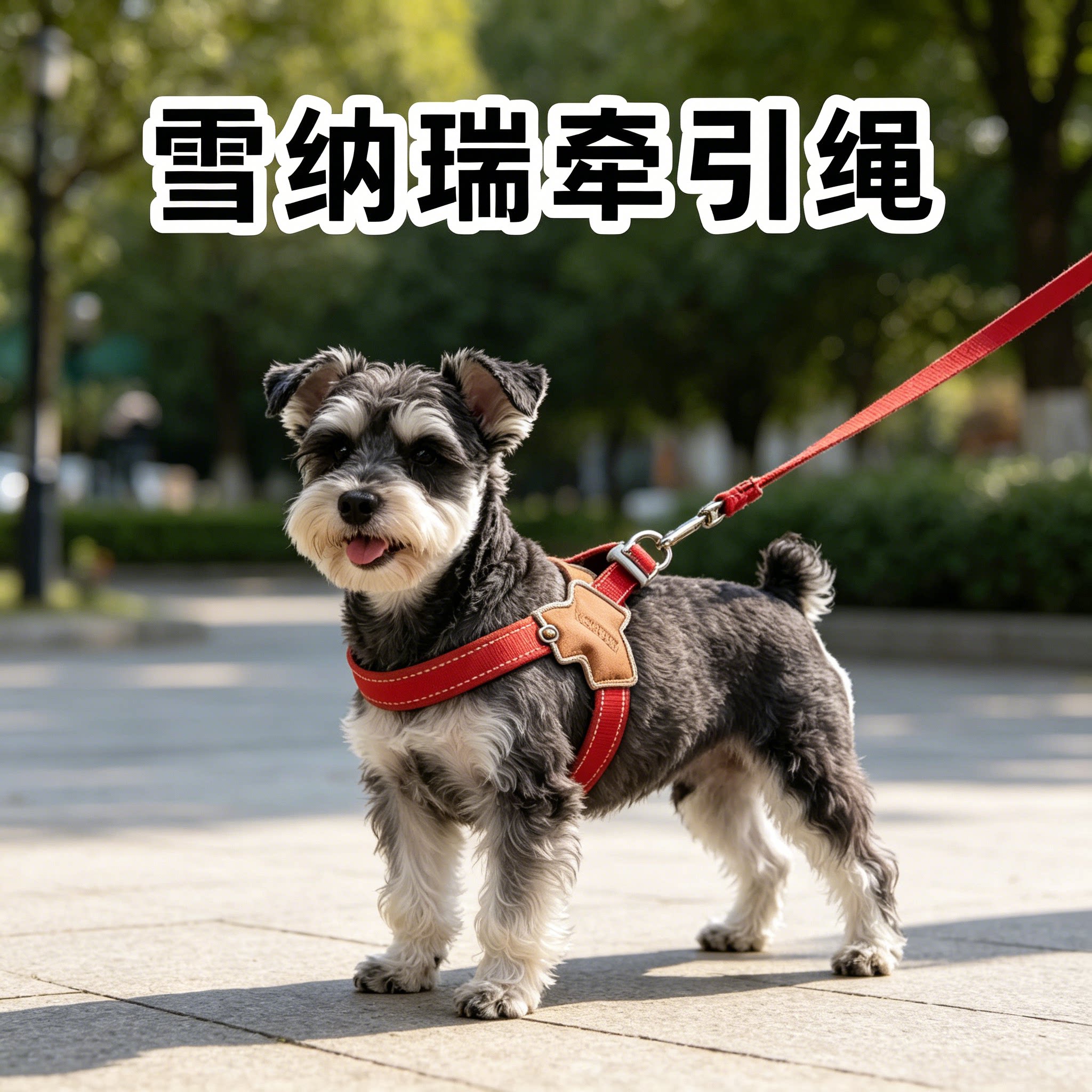 雪纳瑞专用胸背牵引绳中型犬防爆冲咬可调节狗狗胸背带外出遛狗绳图片