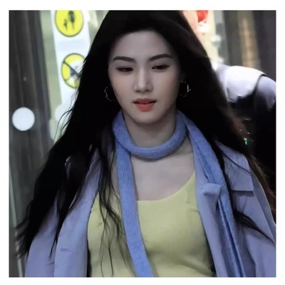 卢昱晓同款蓝色细窄围巾氛围感细长条围脖丝巾女秋冬2025新款纯色