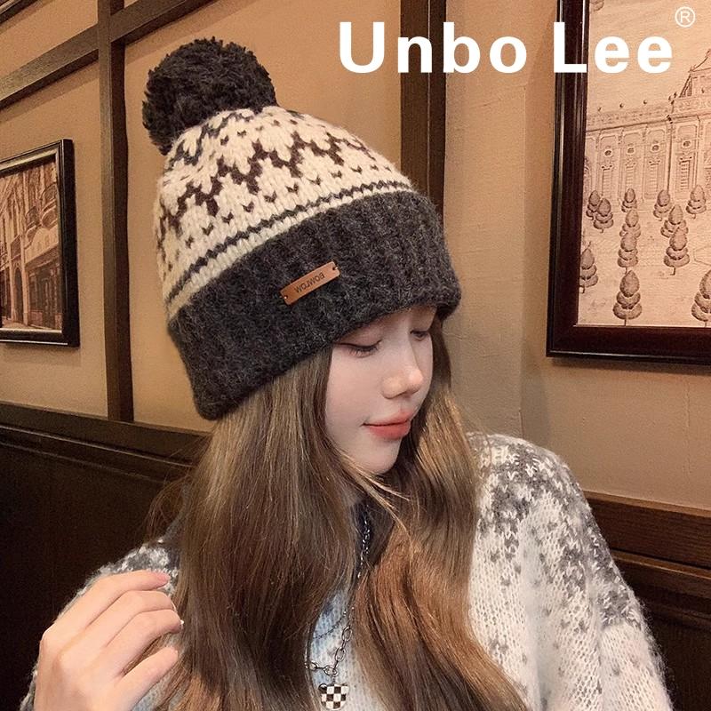 UnboLee圣诞风字母毛线帽